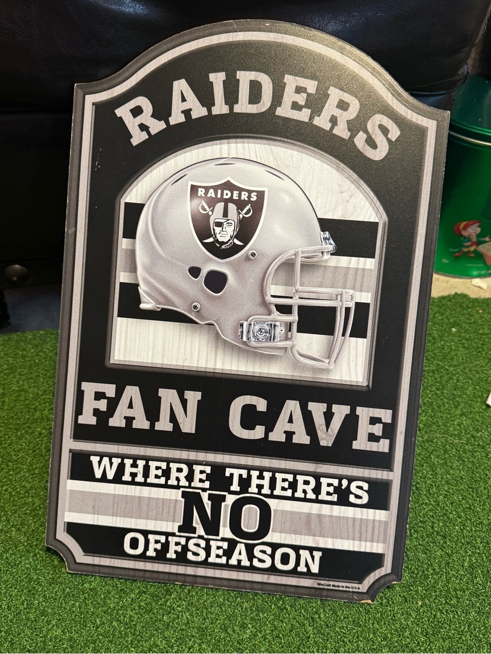 Riders by Lee Black & Silver Raiders Fan Cave Wall Sign